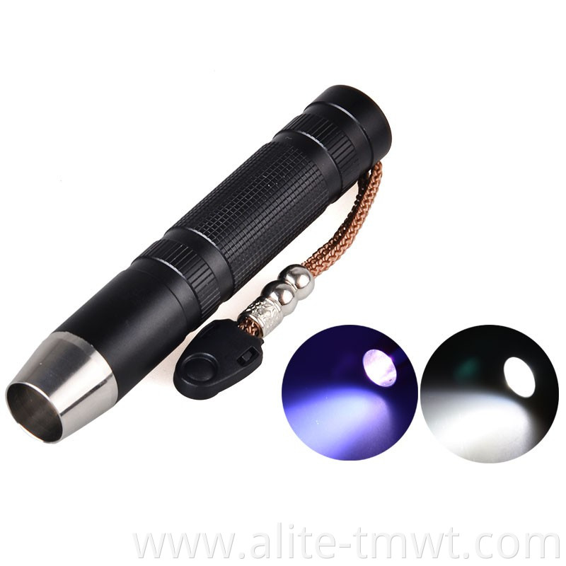 3 LED Light Source Torch Strong White UV 365nm Yellow Beam Gem Stone Jade Jewelry Flashlight